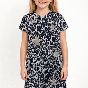 MIA Black and White Leopard Print Dress with Star Details size M